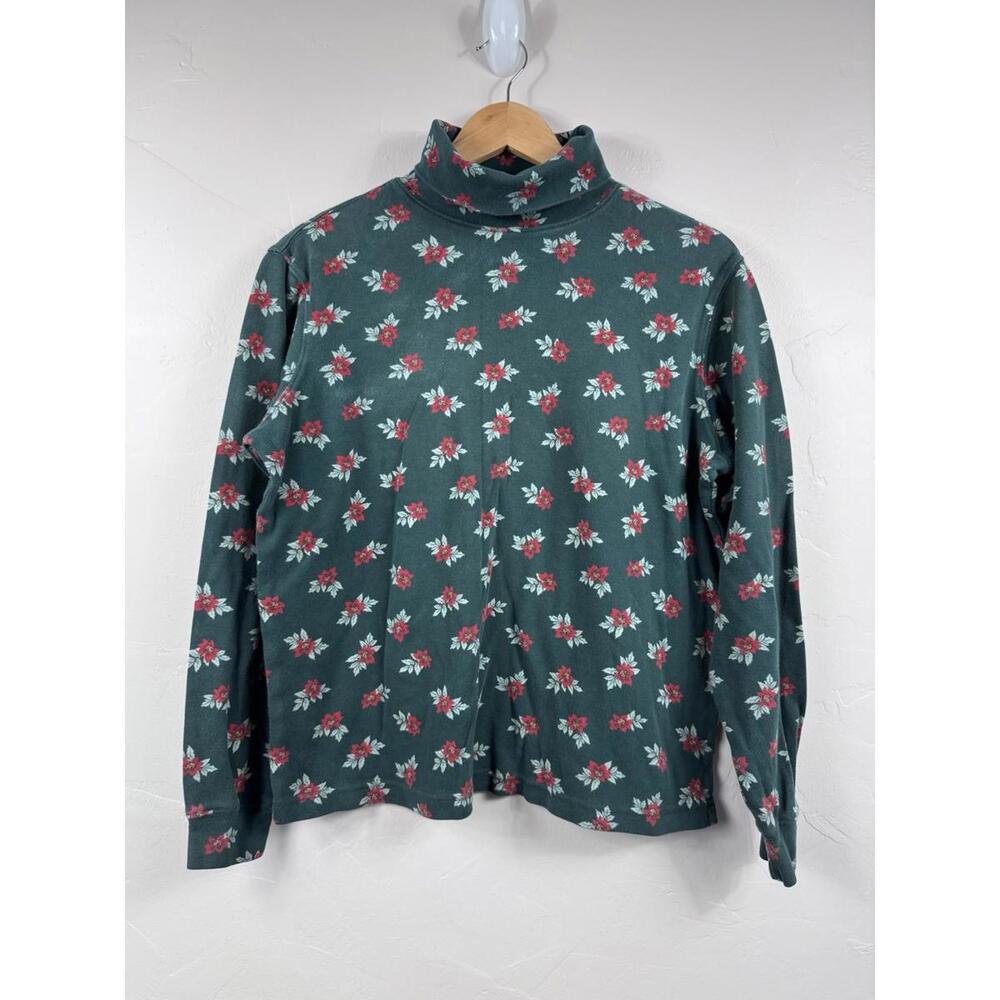 Classic Elements Women's L Holly Mock Neck Long Sleeve Christmas Holiday Shirt